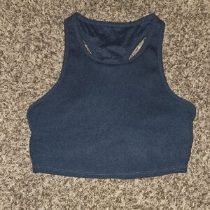 Women's Navy Blue Sleeveless Crop Top